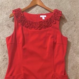 CHARTER CLUB MERLOT ROSETTE NECKLINE DRESS